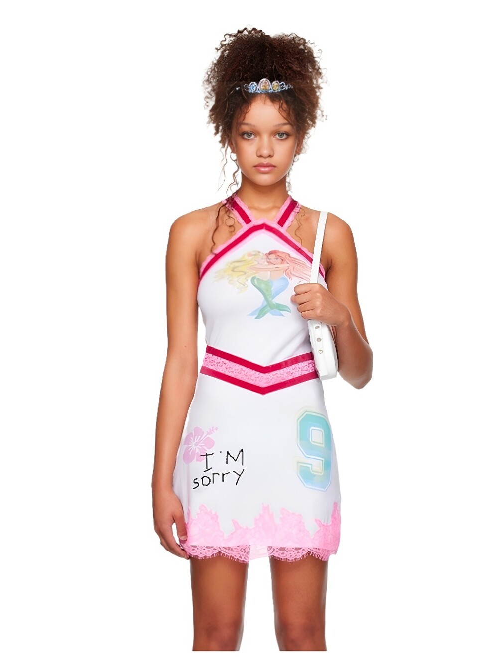 I'M SORRY BY PETRA COLLINS White Mimi Wade Edition Kitty Minky Minidress S NWT